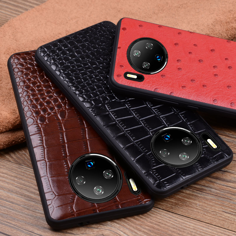 沃比罗华为mate30手机壳mate30pro真皮保护套mate305g手机套防摔全包