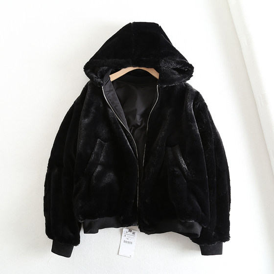 Spanish Single Autumn And Winter Women's Double-sided Plush Flight Jacket Coat Loose Hooded Bread Suit Cotton Suit Spanish Single Autumn And Winter Women's Double-sided Plush Flight Jacket Coat Loose Hooded Bread Suit Cotton Suit