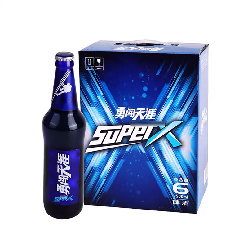雪花啤酒勇闯天涯superx9度500ml6支瓶装纯酿啤酒