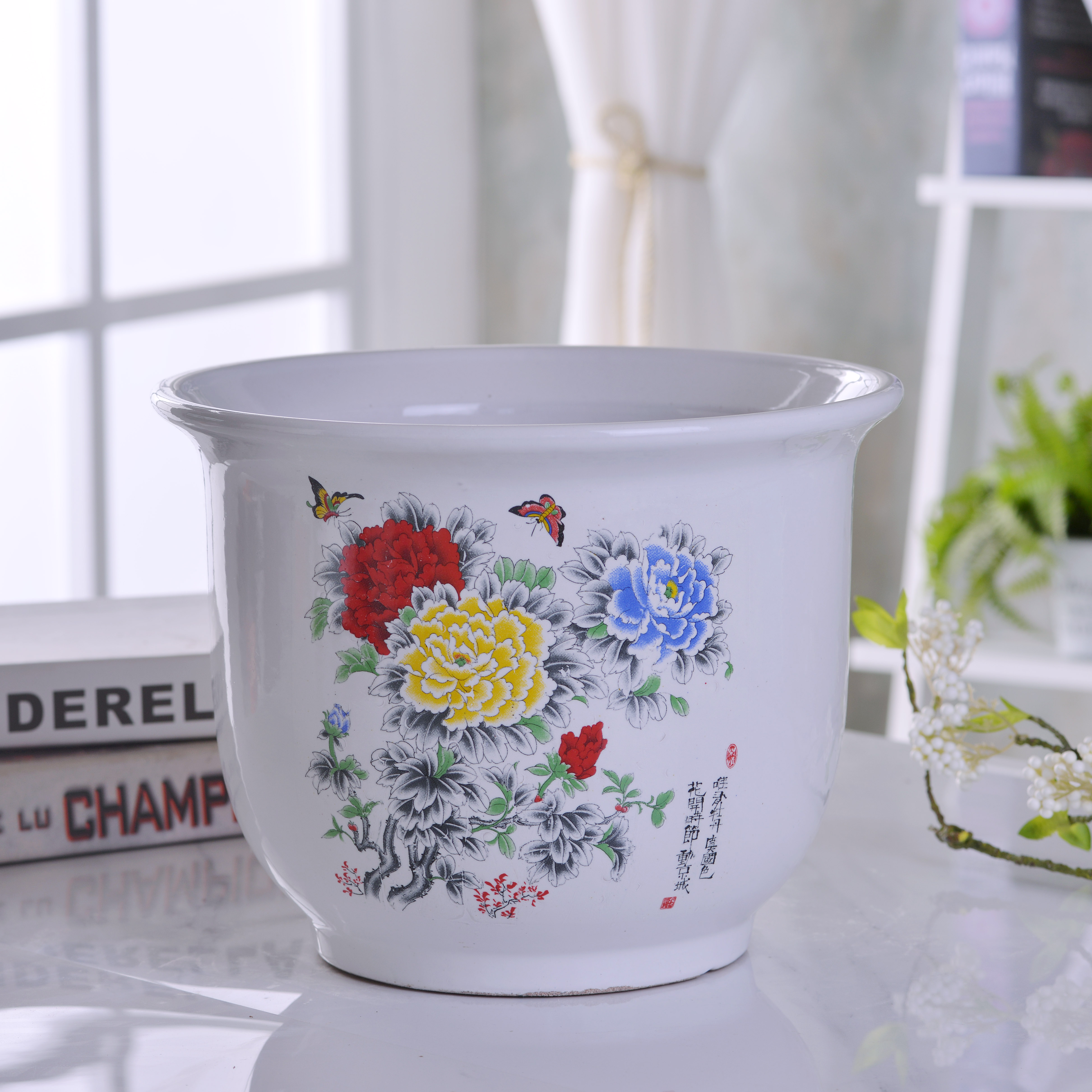 室外花盆大口径种树陶瓷盆花盆深高盆户外庭院花盆