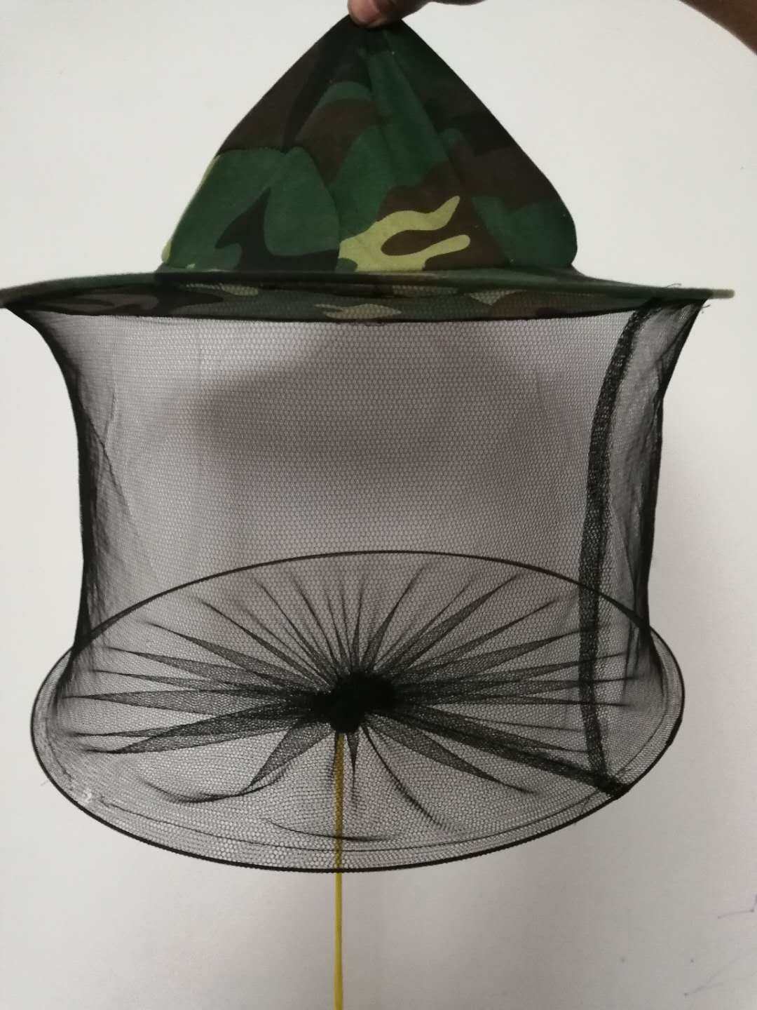 双钢丝迷彩蜂帽超薄透气防蜂帽防蚊帽钓鱼帽蜜蜂帽养蜂帽子