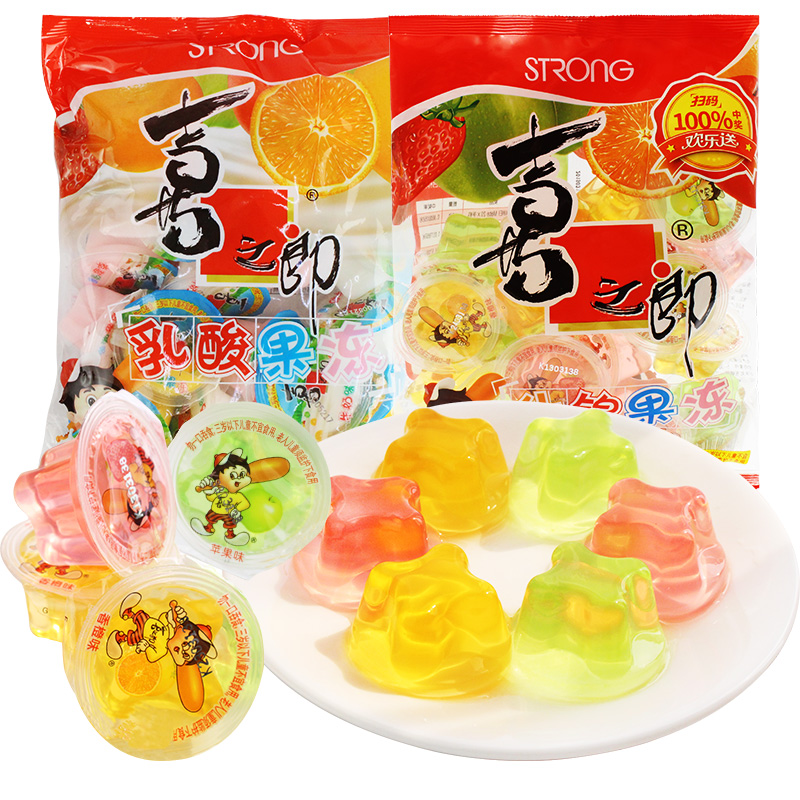 喜之郎什锦果冻360g*5袋乳酸儿童吸吸果肉果汁布丁零食小吃大礼包 - 图3