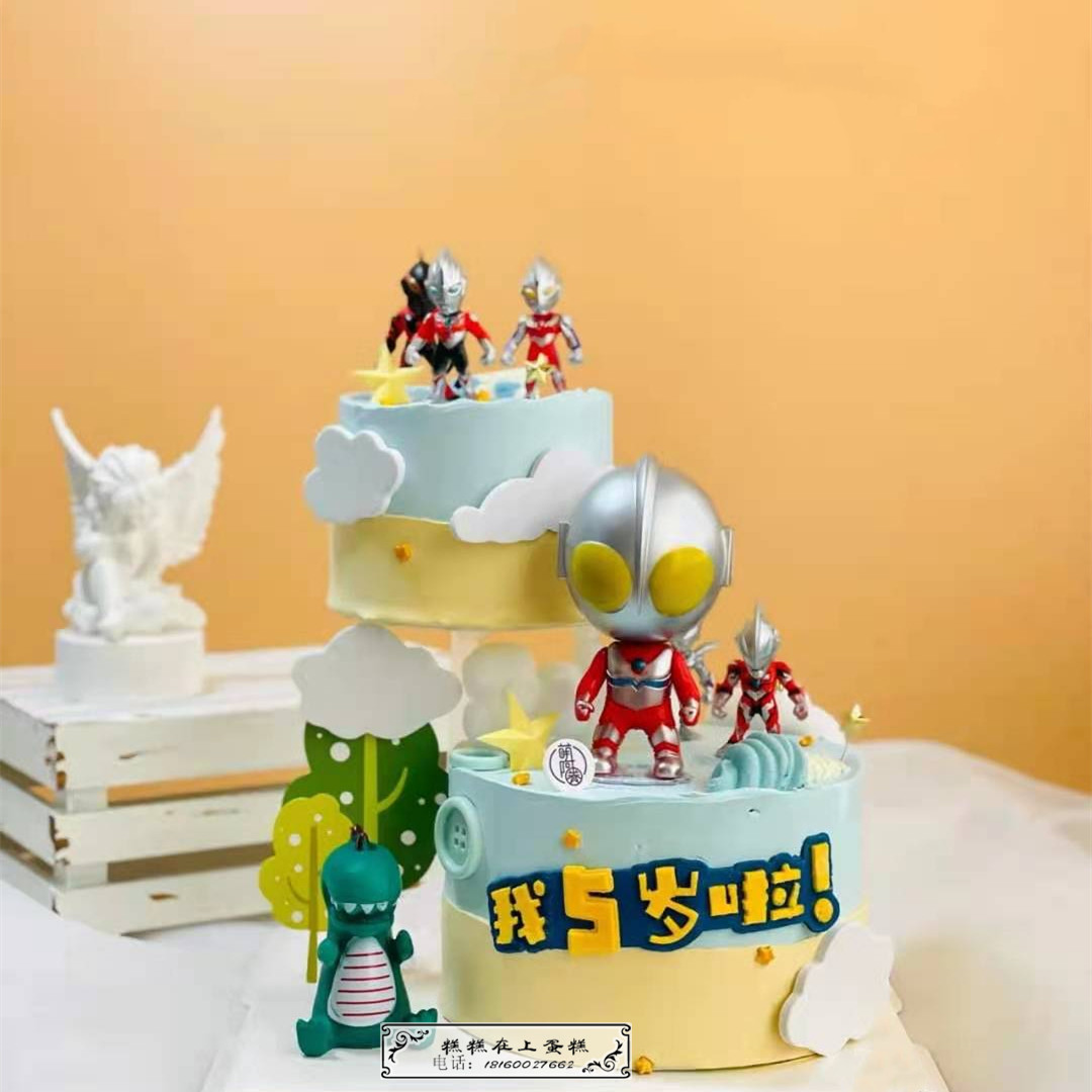 奥特曼咸蛋超人儿童男孩宝宝卡通生日蛋糕悬浮创意成都新鲜生日蛋糕