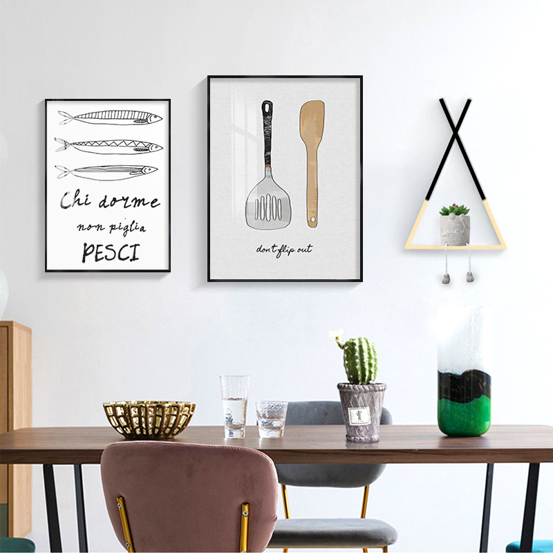 餐厅装饰画饭厅餐卓壁画厨房创意组合双联客厅现代装饰画