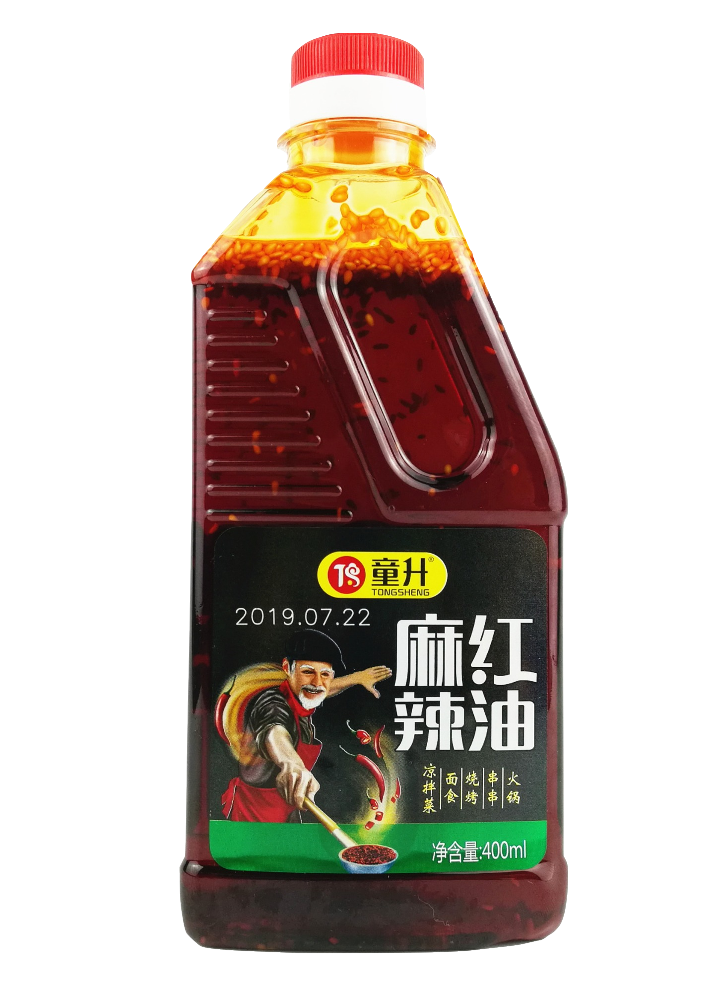 四川特产童升麻辣红油400ml香辣无渣凉拌拌菜辣椒粉料