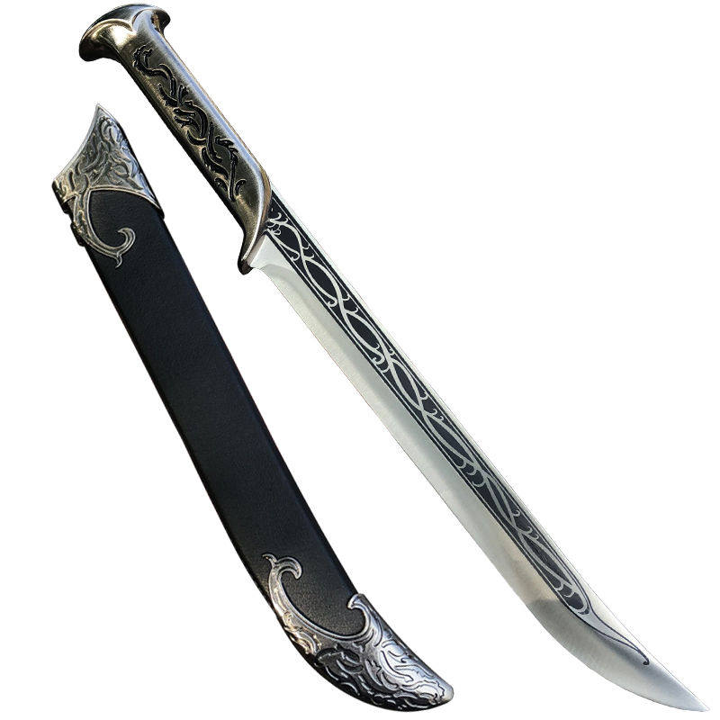 精灵影视未开小剑金属短刀不锈钢一体工艺品王刀剑刀