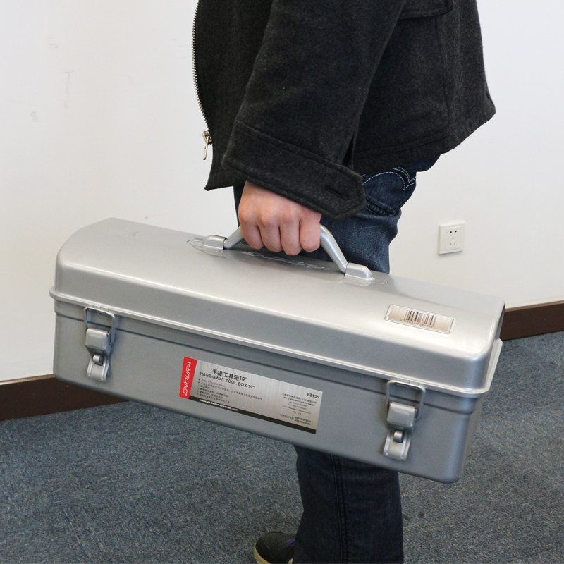 力易得无接缝铁制五金五金工具工具箱多功能收纳维修电工铁皮五金工具