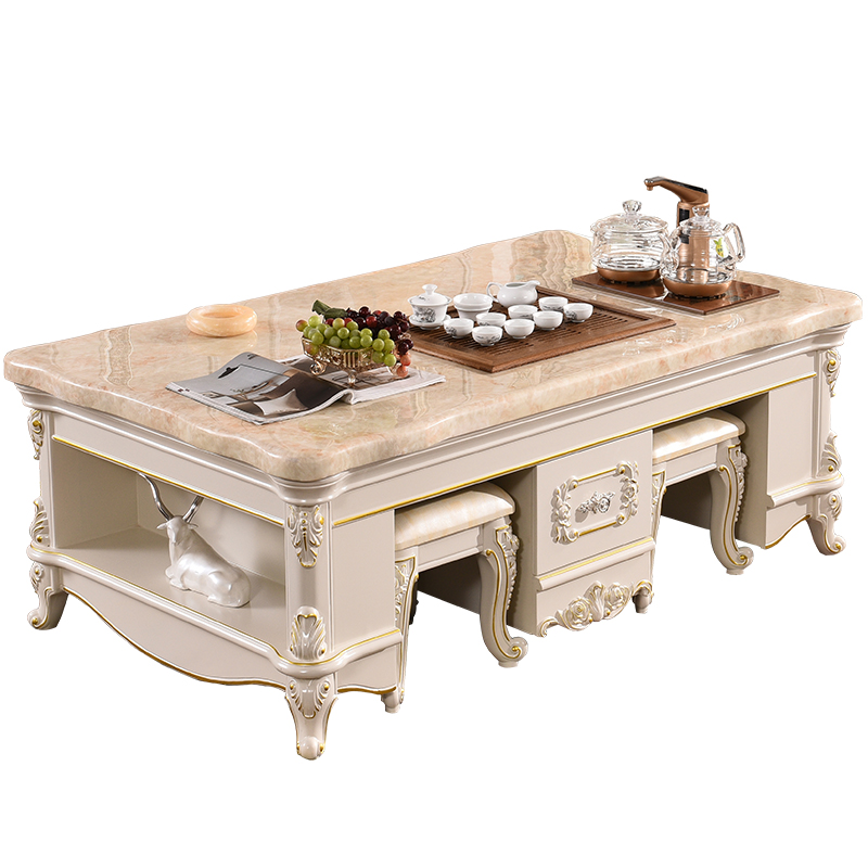 欧式大理石功夫茶几轻奢自动上水泡茶桌小户型客厅办公多功能茶台