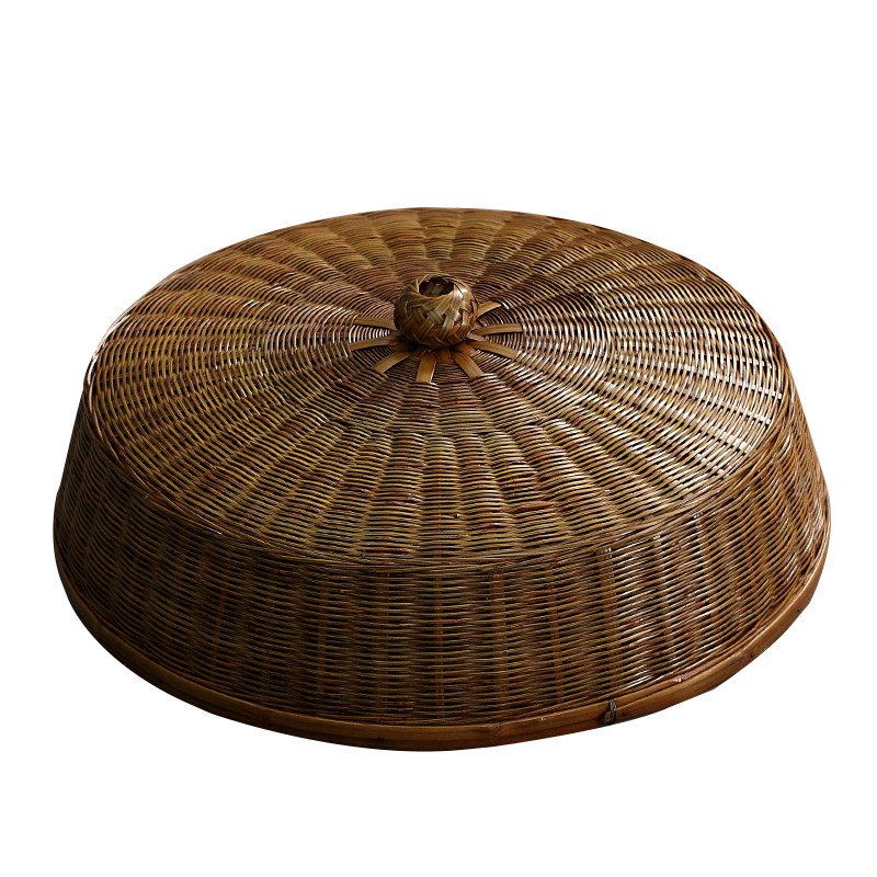 竹禅盖菜水果篮筐筲簸箕馒头家用晾晒罩子竹编餐桌罩