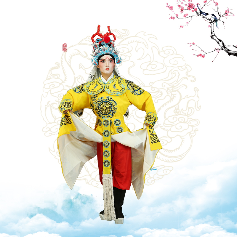 戏曲武生花剑京剧衣绉料缎武将演出演出服服装民族服装