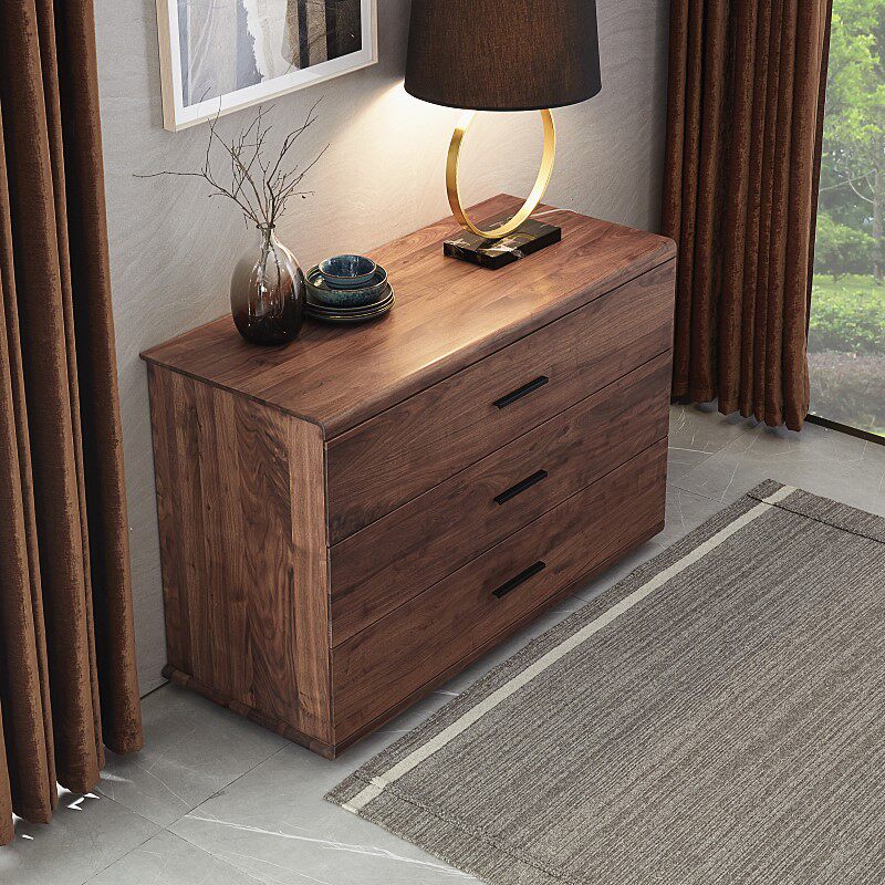 北美卧室玄关欧风北欧实木现代简约抽屉柜大三斗斗柜