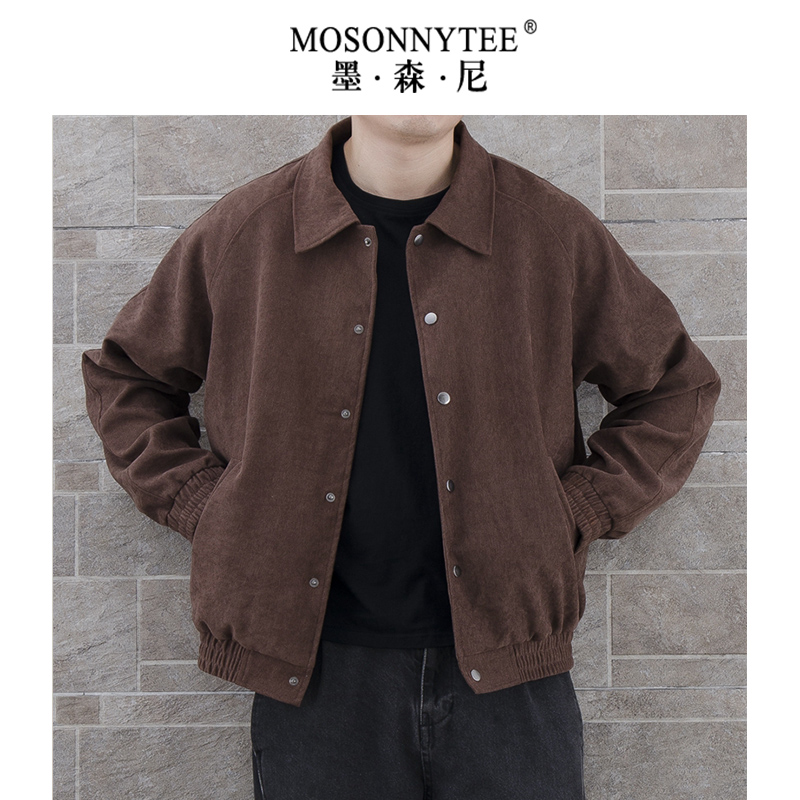 墨森尼外套男春秋季2022新款潮流轻奢男装复古衣服休闲工装夹克男