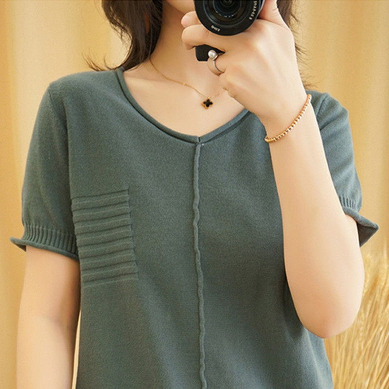 大码全棉复古背心亲肤恤薄款卷边纯棉松显女宽t恤