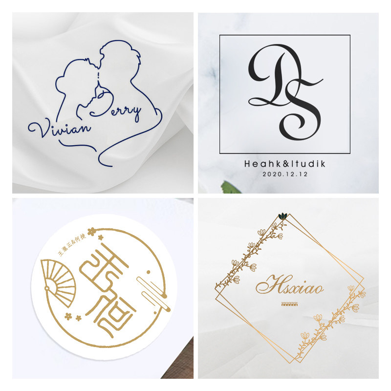 婚礼名字字母原创logo设计创意姓名中式结婚商标logo设计