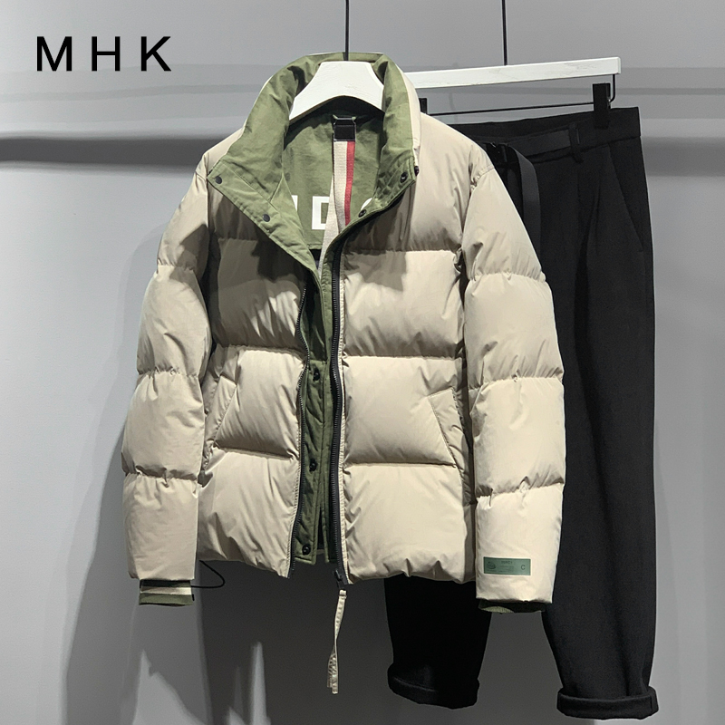 mhk冬季羽绒服男短款加厚立领帅气品牌正品保暖外套潮2021年新款