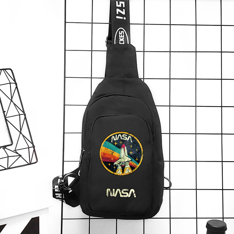 NASA联名青年学生胸包男潮牌斜跨斜挎包小背包个性单肩包INS超火
