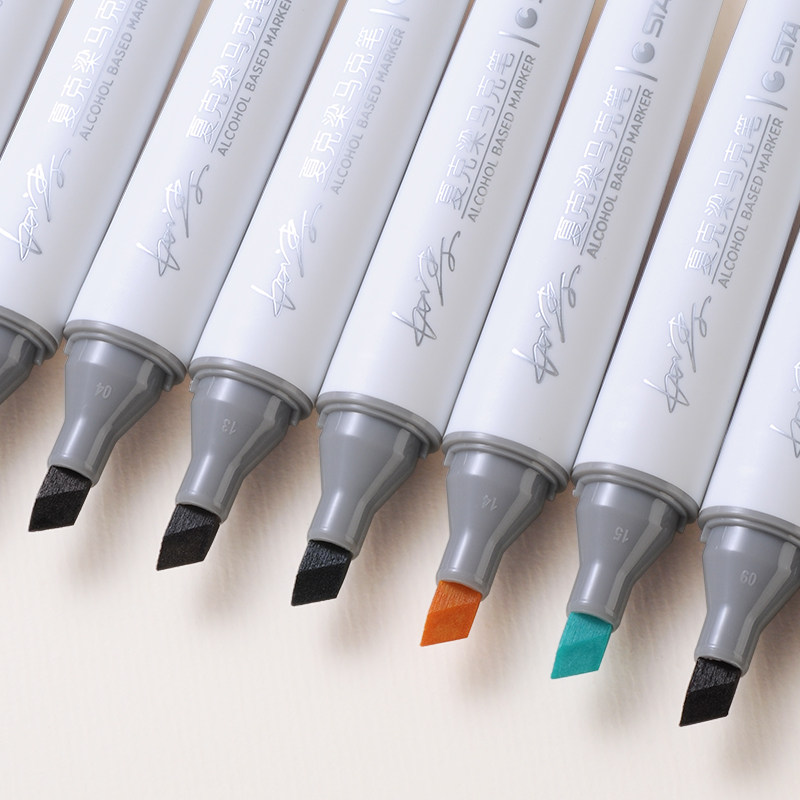 夏克4色单支套手绘专业斯塔sta200色油性梁马克马克笔