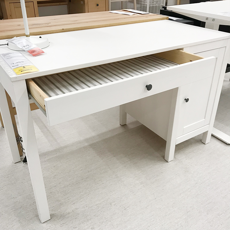 书桌国内宜家代购汉尼斯白色柜子一体组合现代简约书桌