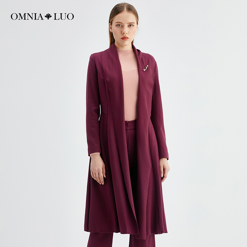 欧柏兰奴女装2020秋冬新款100羊毛毛呢大衣外套毛呢外套