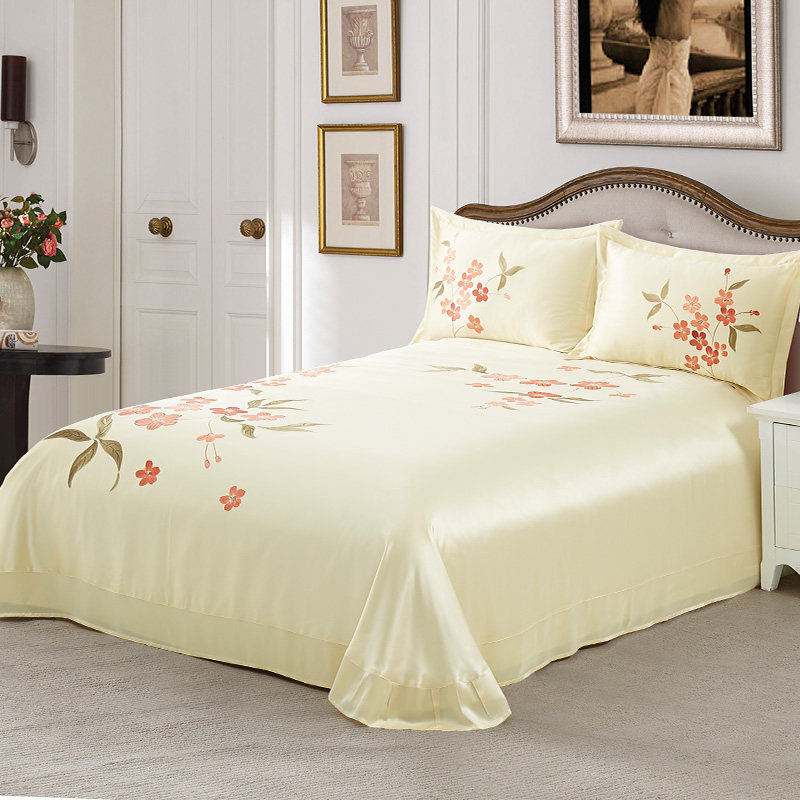 真丝床单丝煌单件手绘100%桑蚕蚕丝整幅丝绸床单