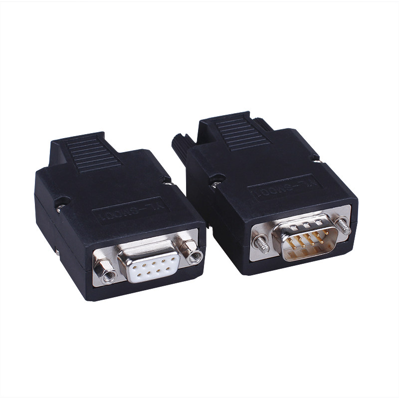 上下盖锁紧式 db9免焊接 公头9针串口头rs232/485接头com接口接头