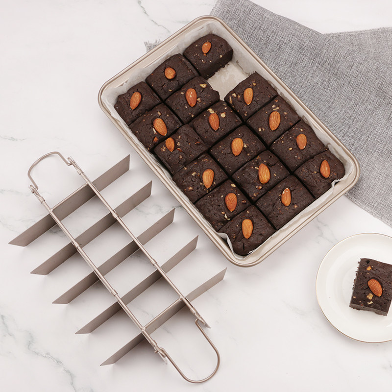 布朗尼蛋糕模具browniepan18格子长方形分隔切块枣糕烘焙模具