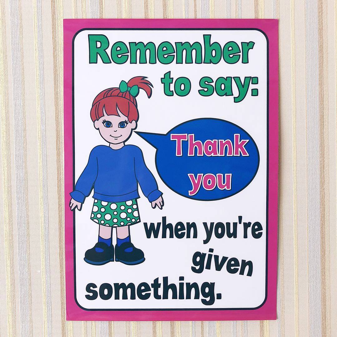 新品英语基本礼貌用语教室布置海报早教启蒙早教闪卡