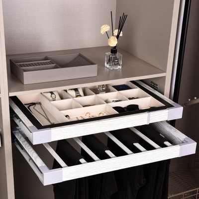 伸缩衣柜衣橱衣帽间五金裤挂缓冲阻尼推拉衣架西裤柜内裤架