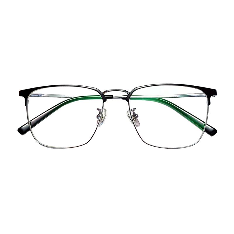 商务休闲钛架男眉线半框眼镜蓝光眼睛护目白领眼镜架