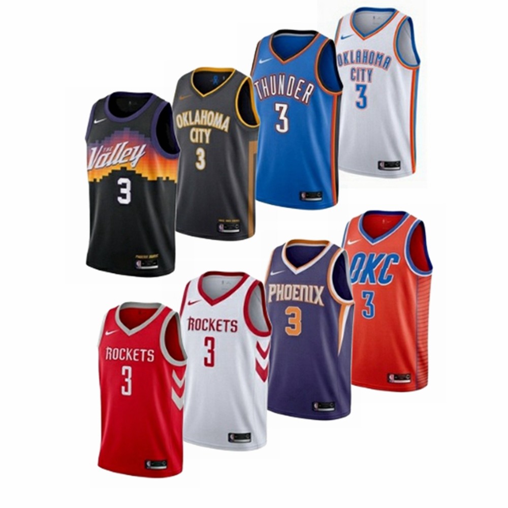 正品nike耐克保罗3号cp3火箭太阳雷霆城市篮球服