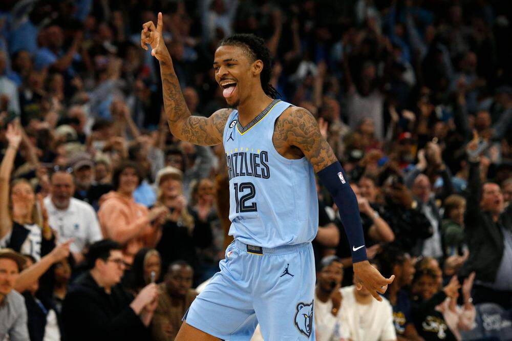 正品nike耐克莫兰兰特灰熊12号2223宣告限定篮球服