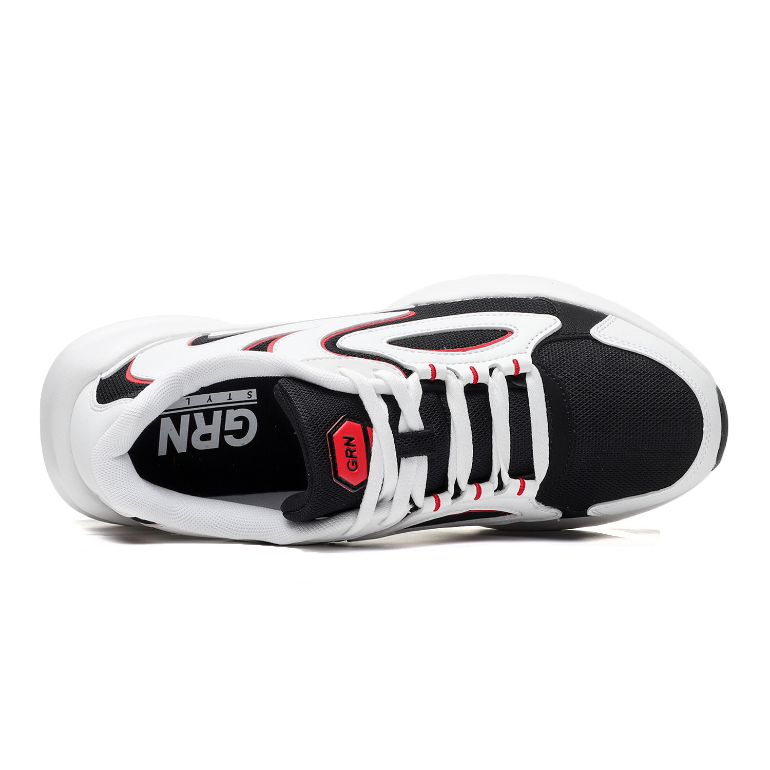 grn贵人鸟男鞋老爹春夏新品运动鞋黑白黑白熊熊猫跑步鞋