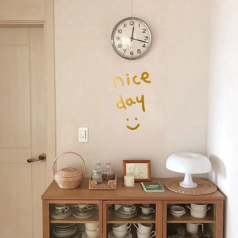niceday北欧ins英文字母自拍镜子贴纸服装店墙贴