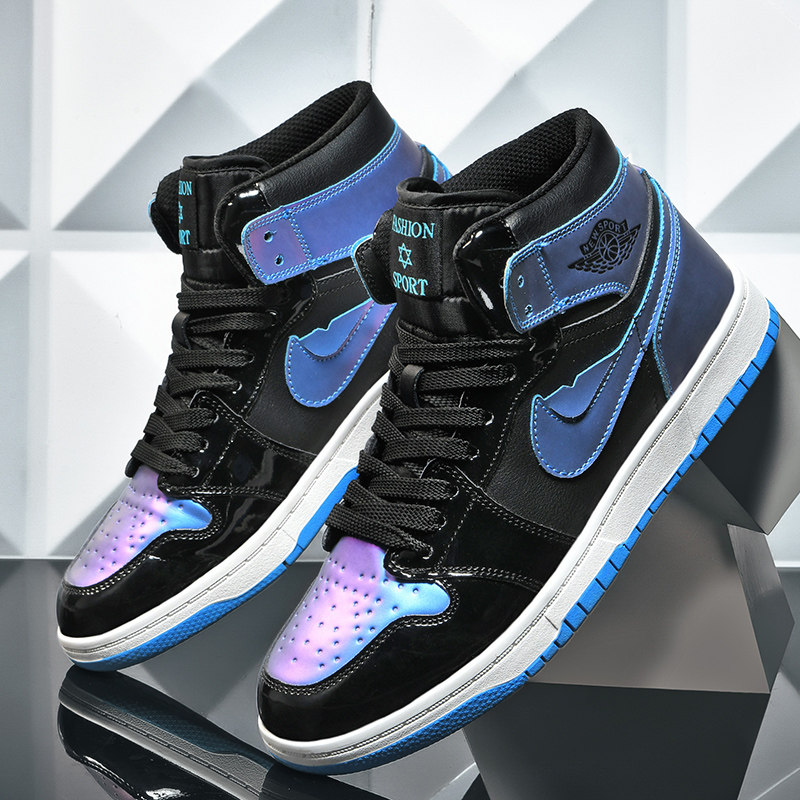 aj1男鞋空军一号变色龙高帮板鞋男 aj正版兔八哥黑曜石休闲莆田鞋