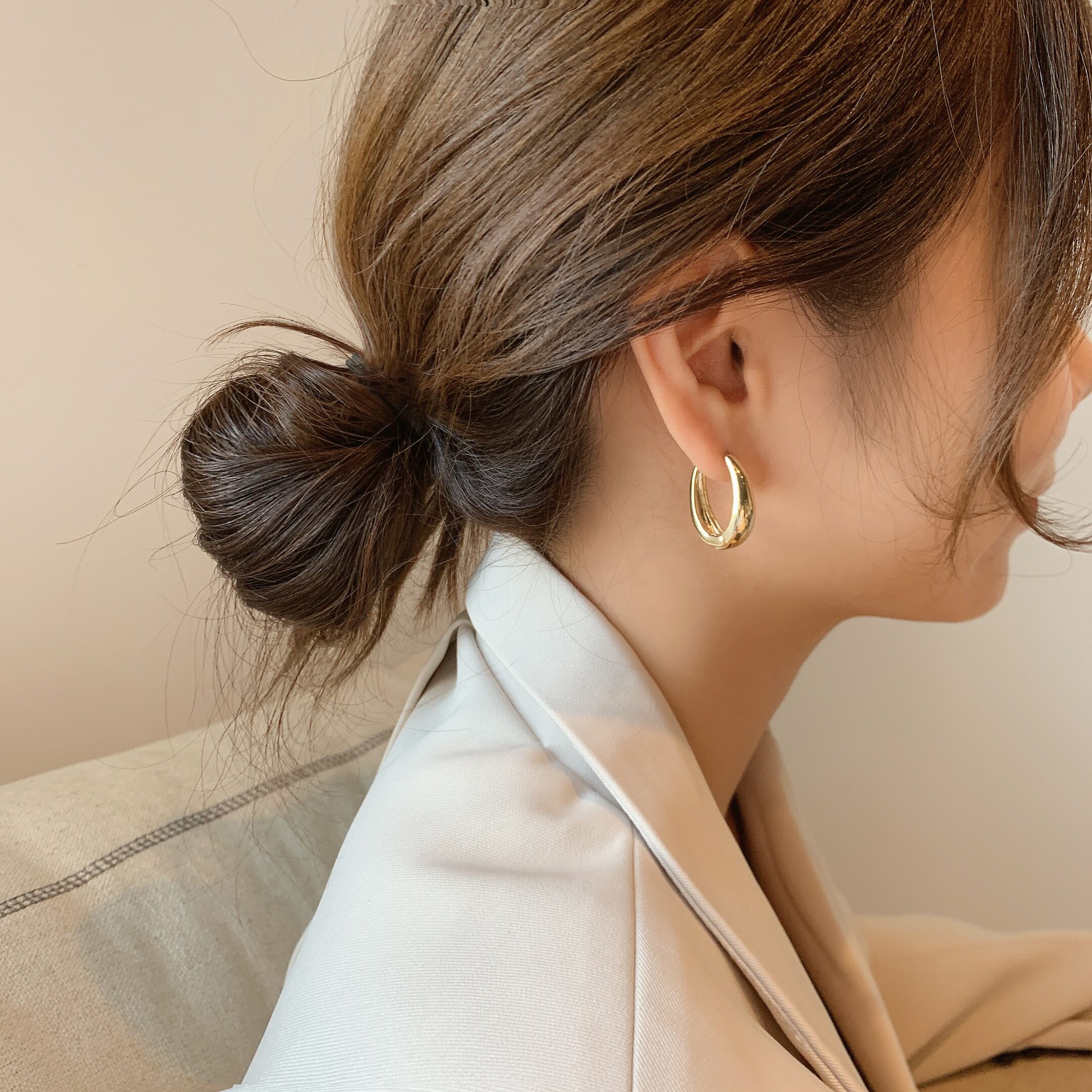 简约韩国代购银针耳环耳饰水滴耳圈欧美复古耳环