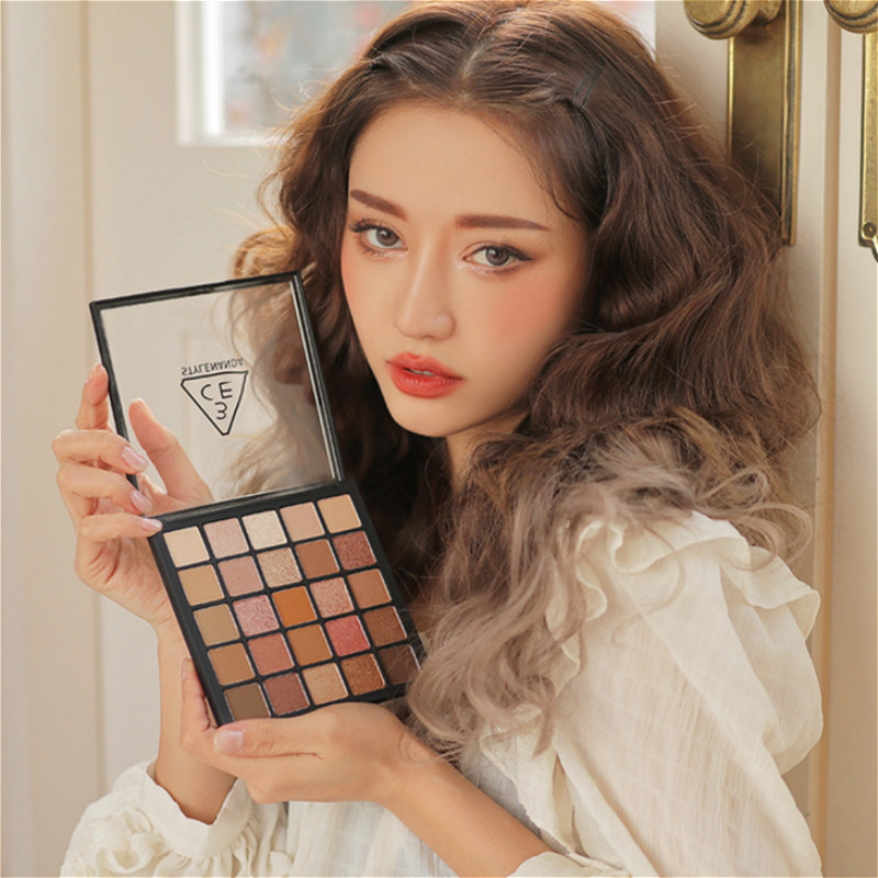 stylenanda官方3ce哑光珠光25色眼影盘