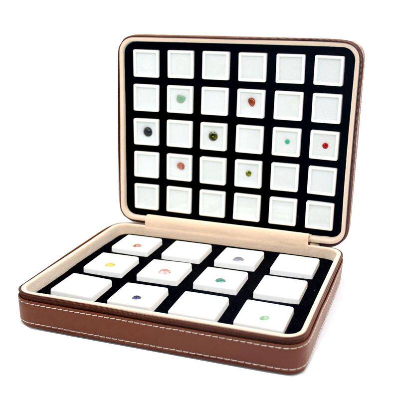 玻璃透明小盒子样品盒钻石包拉链包塑料宝石裸石彩宝箱戒面展示盒