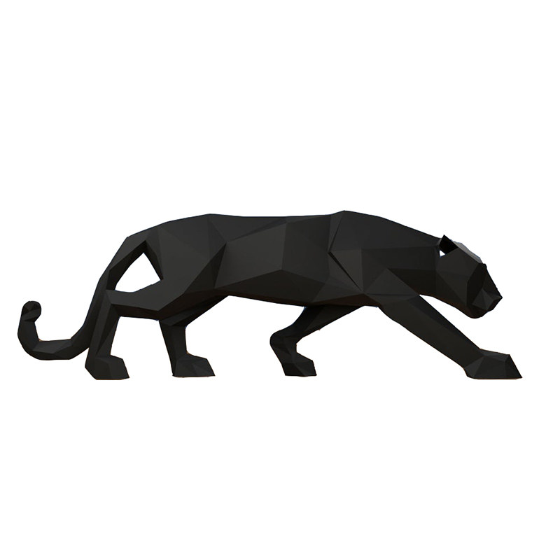 立体豹子美洲豹黑豹几何折纸3d模型构成diy其他类型纸模
