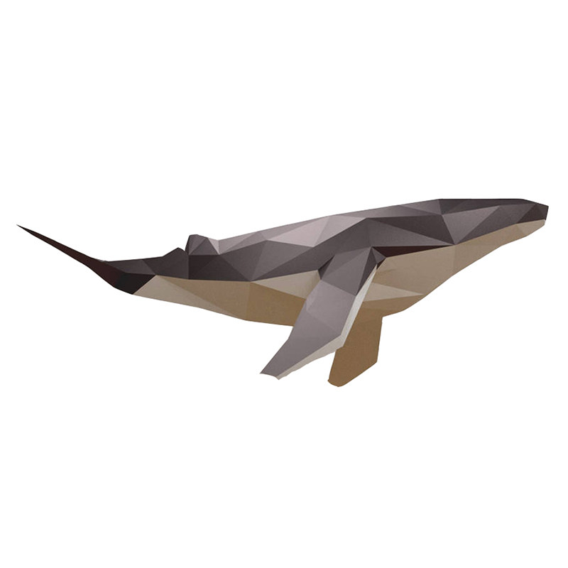 立体1.5米长大鲸鱼几何折纸3d模型构成diy其他类型纸模