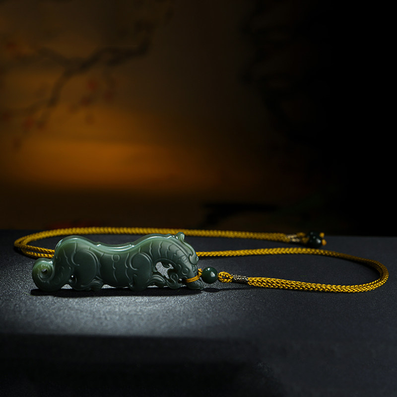 印象眸山河十二朝系列玉虎符和田玉吊坠仿古春秋东周平安虎