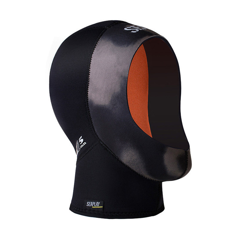 seaplay氯丁潜水保暖头套双透气孔成人潜水帽自由深潜装备53mm