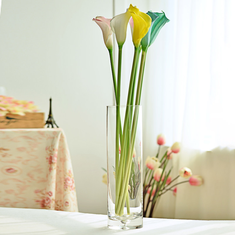 玻璃花瓶大号透明加厚客厅插花富贵竹百合马蹄莲花瓶
