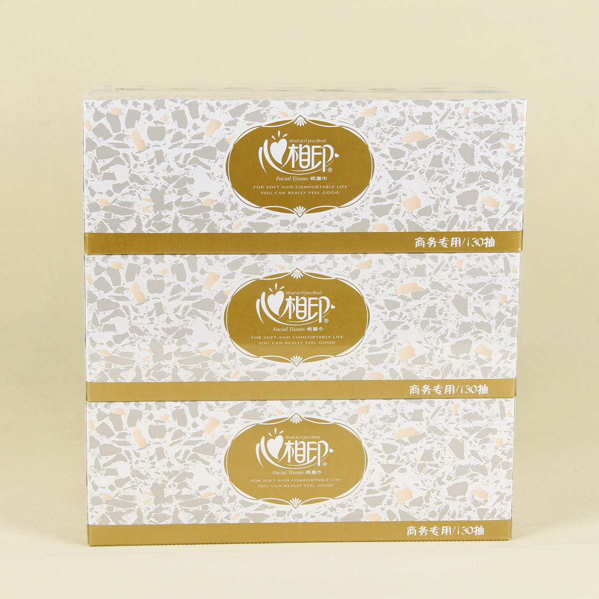 心相印抽纸d130 抽纸 双层盒装纸 面巾纸 餐巾纸盒抽 纸巾3盒/提