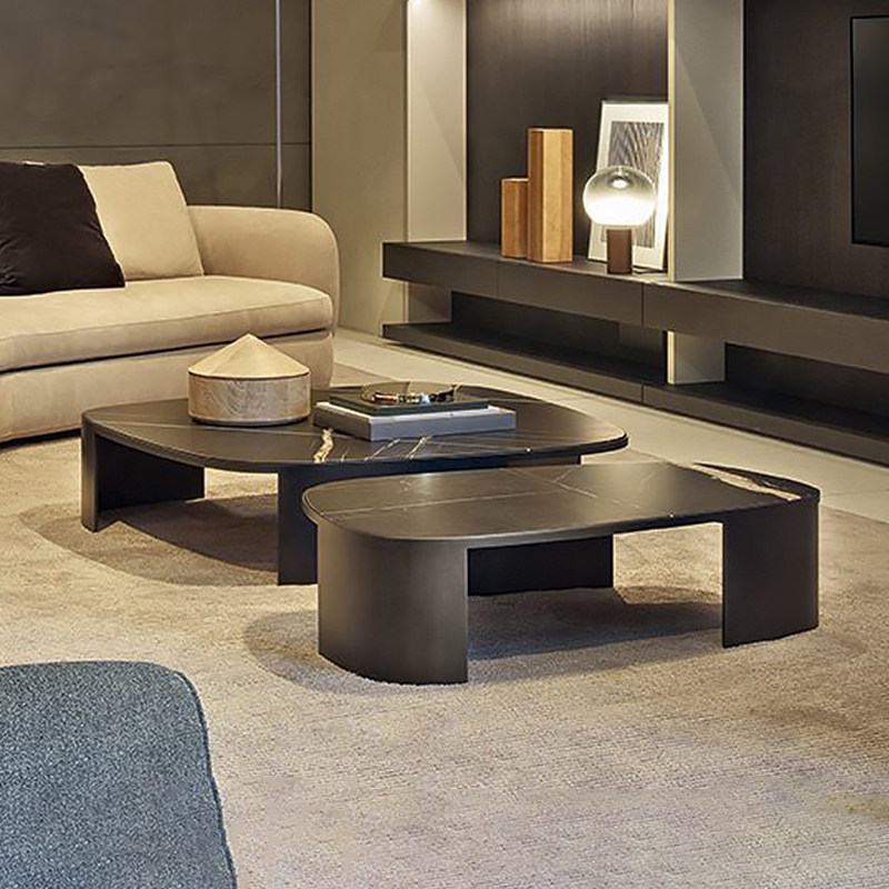 意式茶几现代岩板方茶桌意大利poliform设计师客厅组合茶几