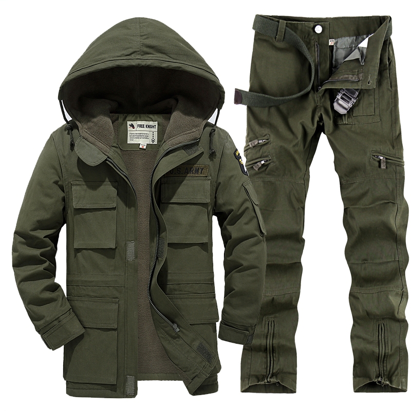 户外迷彩服套装男耐磨工装军旅风军迷工作服防风衣服加绒秋冬季