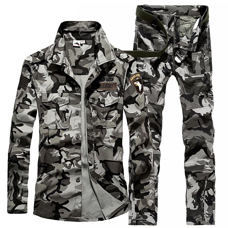 户外迷彩服套装男宽松军工装春秋军训衣服工作服军迷登山特种兵潮