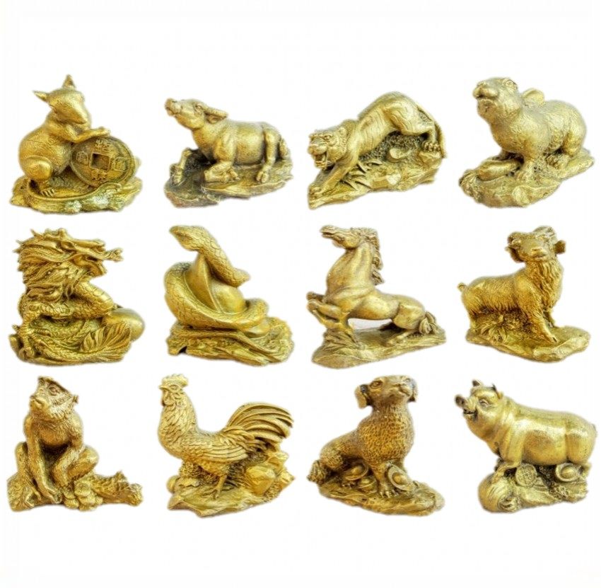 景工堂风风水纯铜十二生肖摆件属鼠牛虎属兔龙蛇摆件