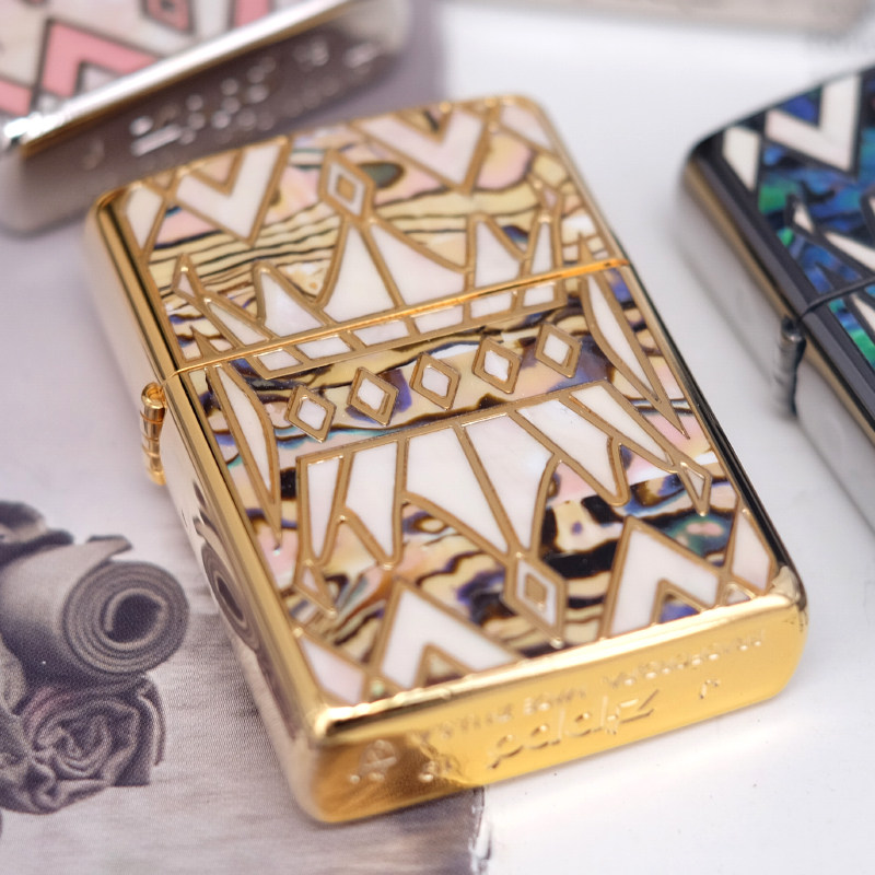 zippo打火机正版美国原装璀璨贝壳女王芝宝zippo