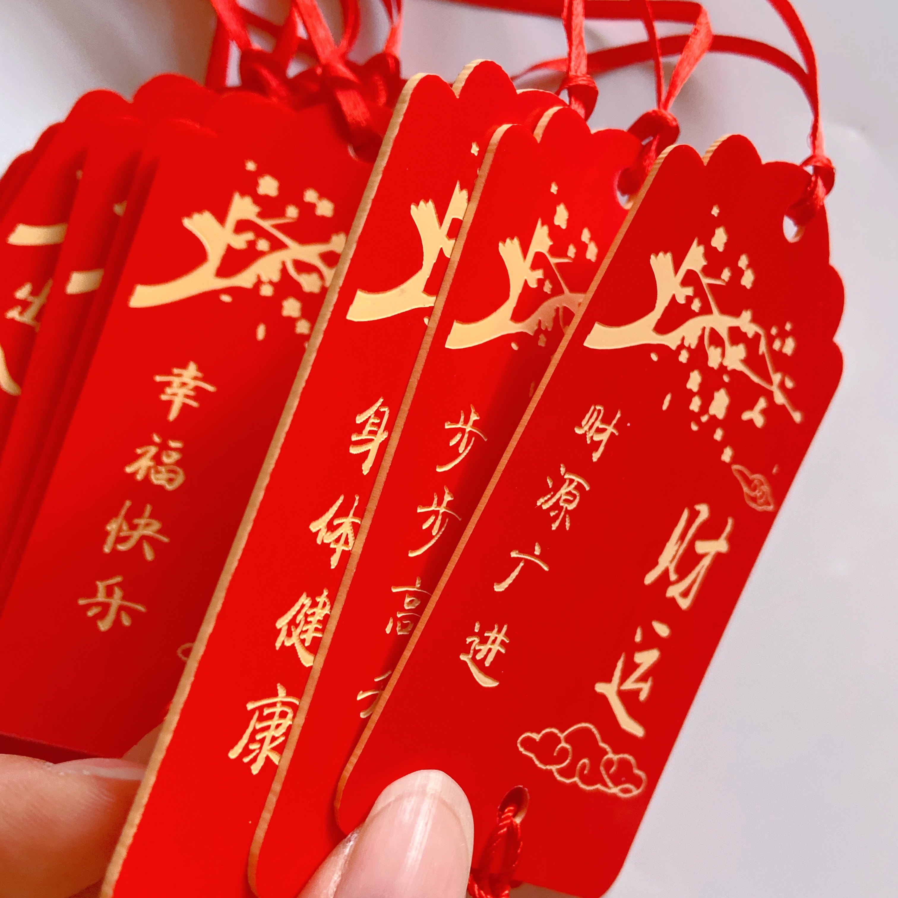 新防水红色卡祈许愿空白手写感恩祝福挂饰许愿树贺卡