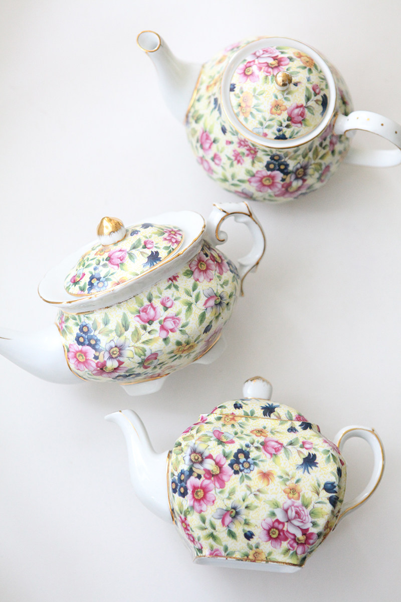 胖兔美家出口法式复古陶瓷贴花鎏金茶壶咖啡壶茶壶